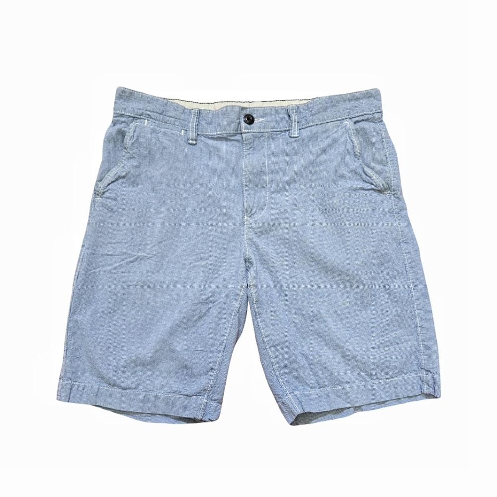 Men's Sonoma Size 34 Blue & White Gingham Check 10" Cotton Shorts